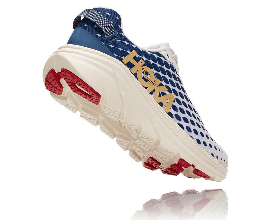 Hoka One One Mens Running Shoes - Rincon 2 - White/Blue - NBRQ94035